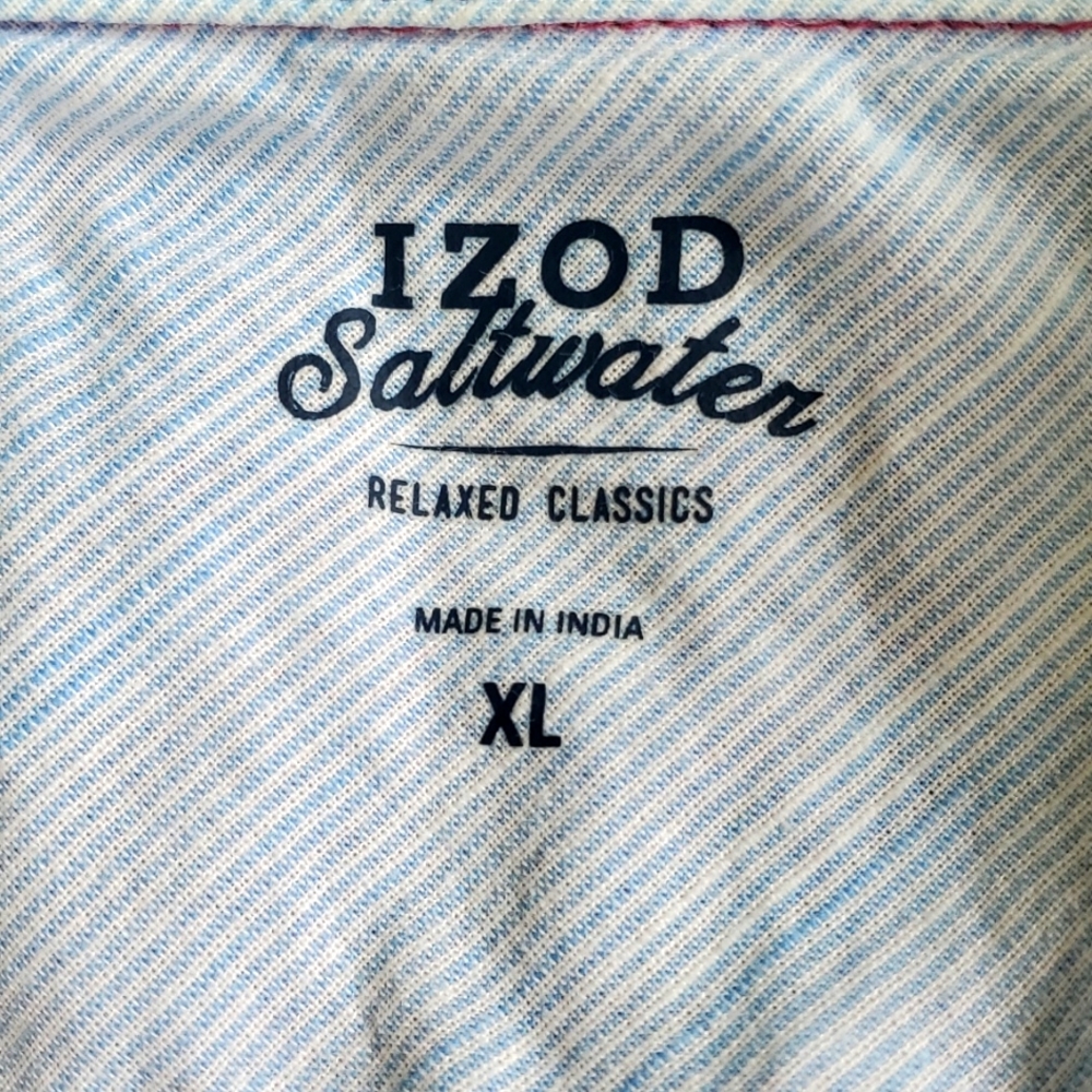 IZOD mens salmon red tropical palm tree print polo shirt - Picture 3 of 3